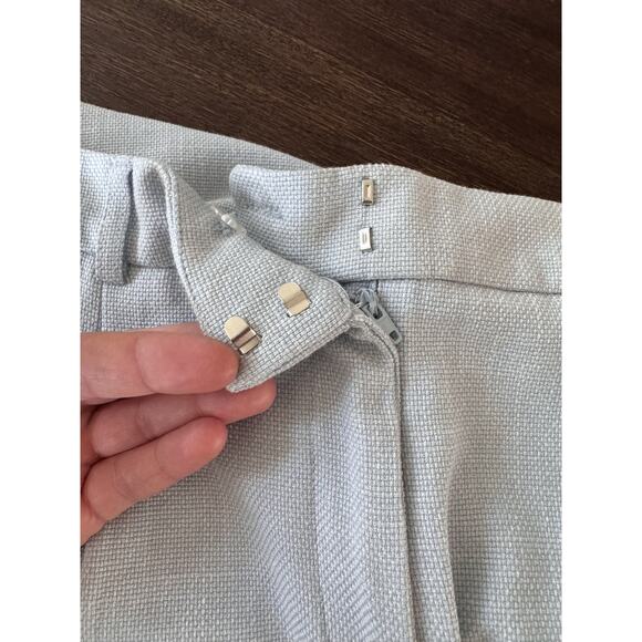 House Of Harlow Pastel Blue Pants Womens 8 Textured Pleated Straight Leg Dress - Picture 4 of 8